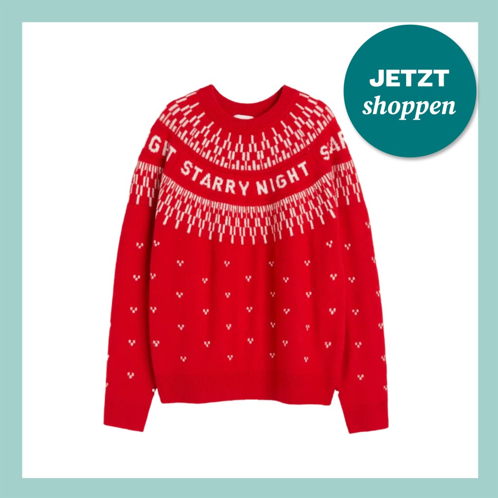 Roter Weihnachtspullover von H&M