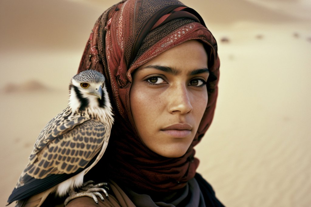 Frau mit Vogel