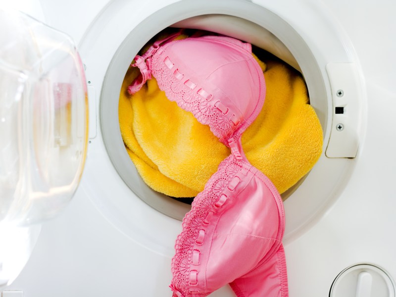 Pinken BH waschen in Waschmaschine