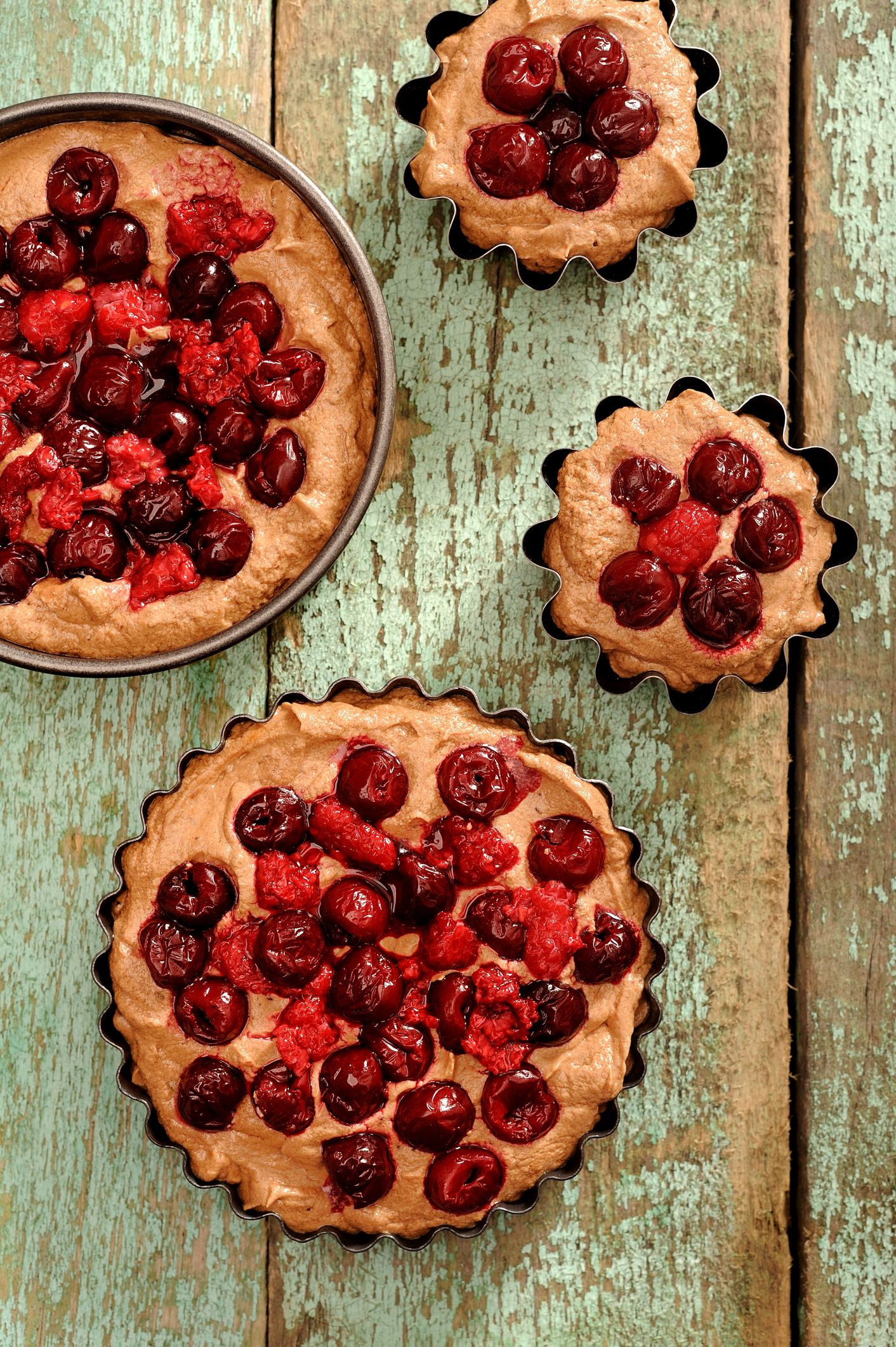 Verschiedene Kirschsorten für Kirschkuchen