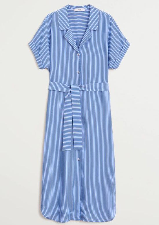 Blaues Hemdblusenkleid von Mango Blaues Hemdblusenkleid von Mango