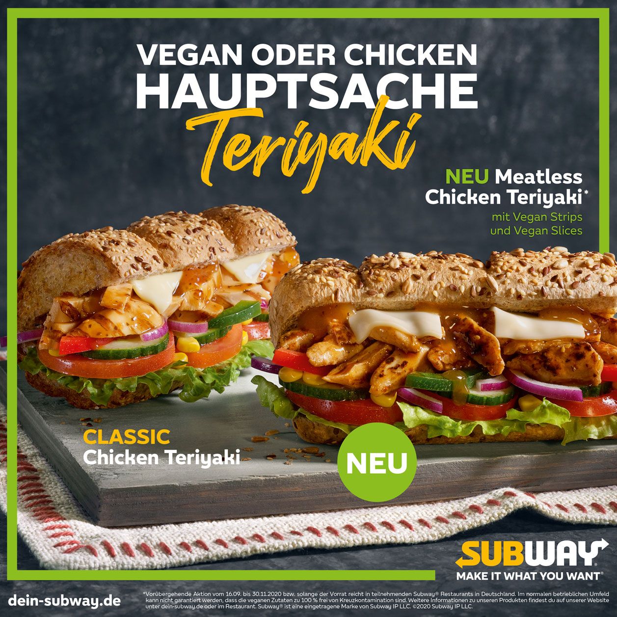 Das vegane Teriyaki-Sandwich sieht aus wie ein Klon vom klassischen Chicken-Teriyaki