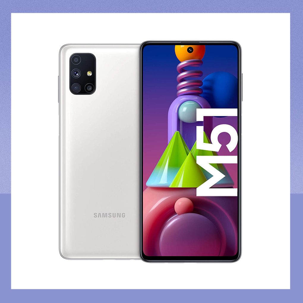Samsung Galaxy M51 Android Smartphone ohne Vertrag, weiß Samsung Galaxy M51 Android Smartphone ohne Vertrag, weiß
