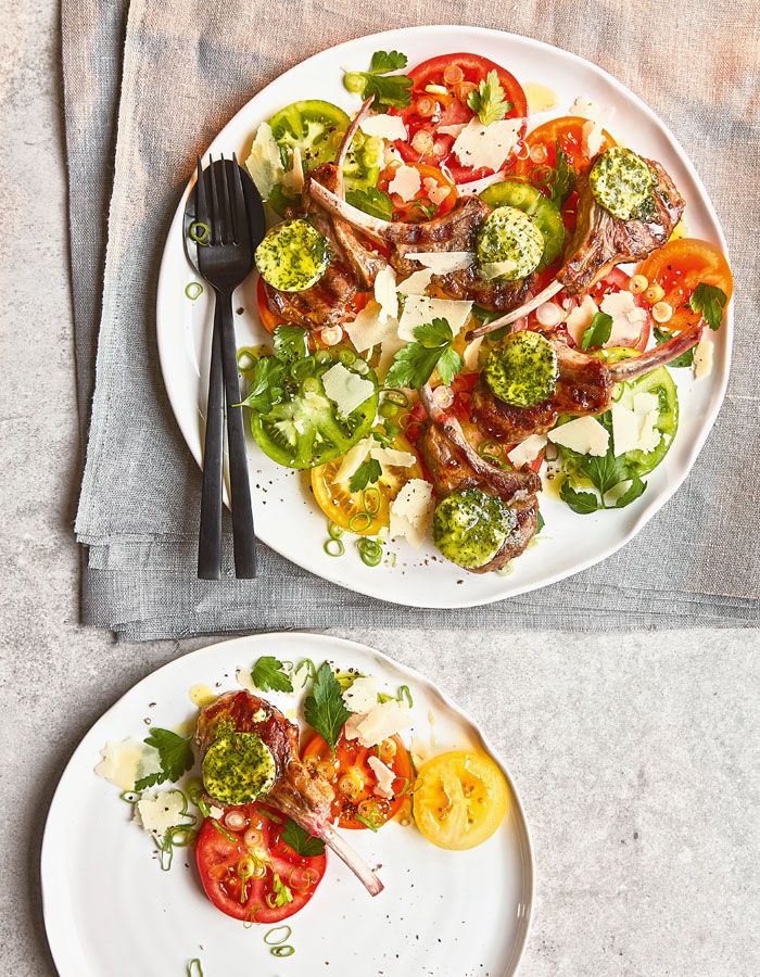 Rezept für schnelles Lammkotelett mit Salat Rezept für schnelles Lammkotelett mit Salat