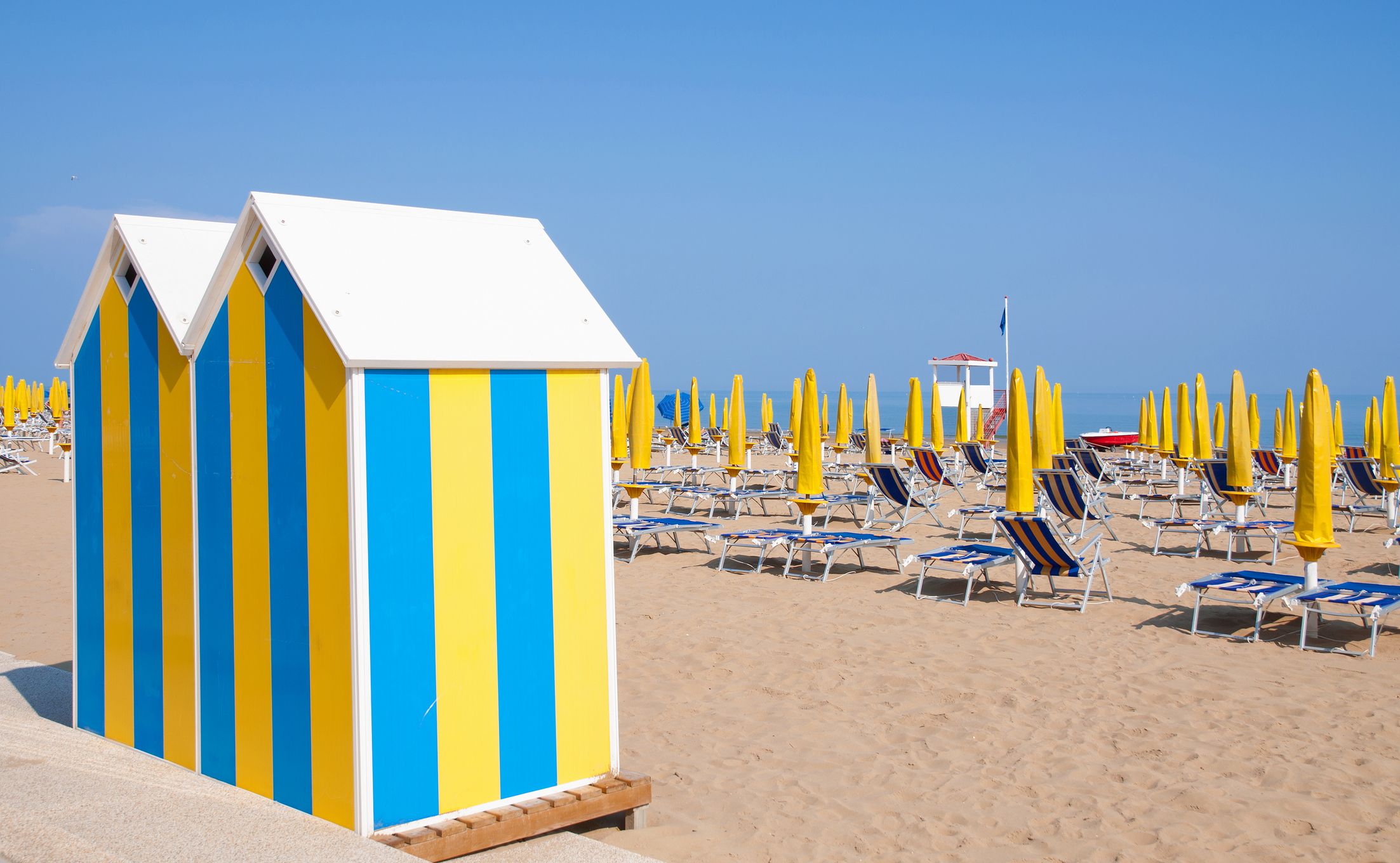 Der Strand von Lido di Jesolo in der Nähe von Venedig