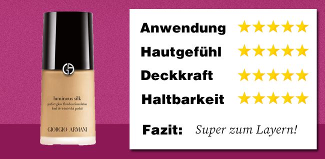 Die Deckkraft der Luminous Silk Foundation lässt sich super dosieren.