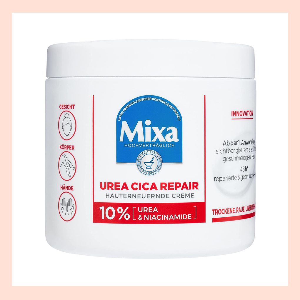 Mit Urea und Nicacinamid versorgt dich die pflegende Hautcreme von Mixa.