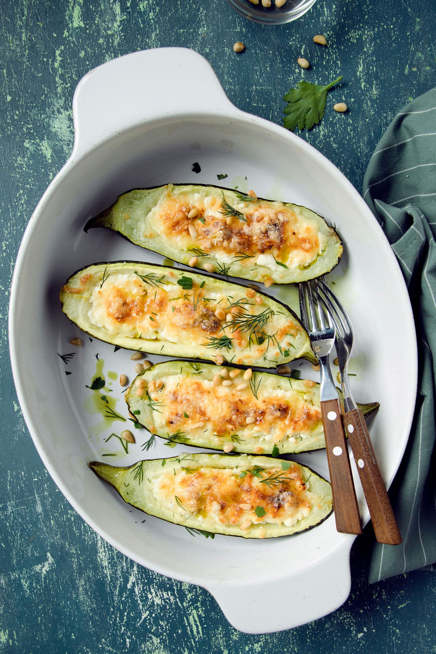 Zucchini überbacken im Ofen