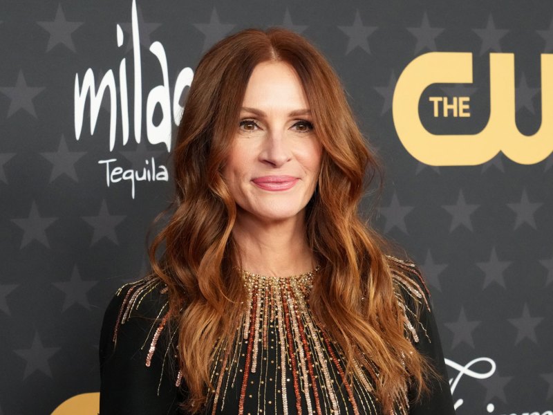 Julia Roberts mit braunroten Reflexen in den Haaren.