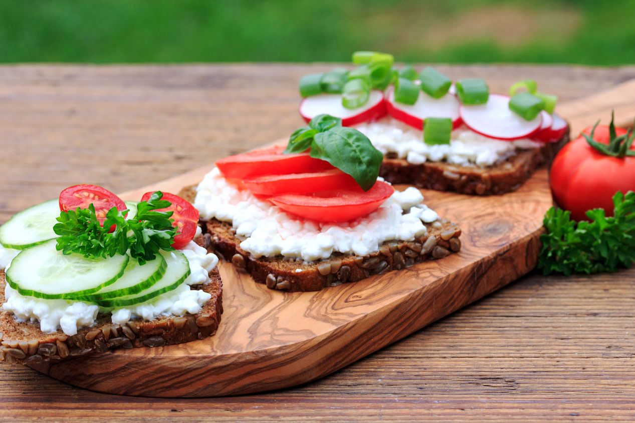 Kalorienarmes Frühstück mit Vollkornbrot