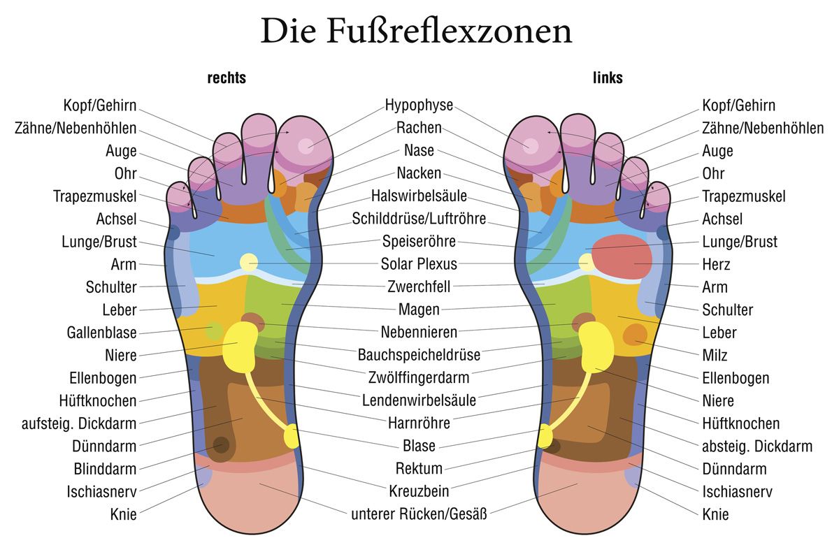 Fußmassage: Das sind die Fußreflexzonen