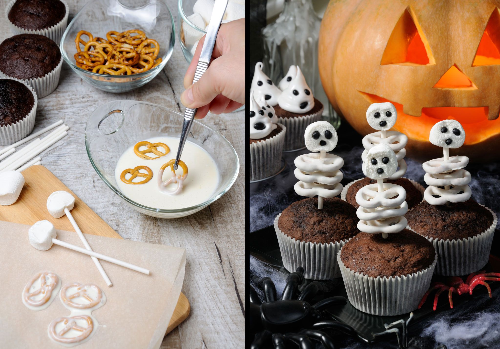 Skelett-Muffins für Halloween