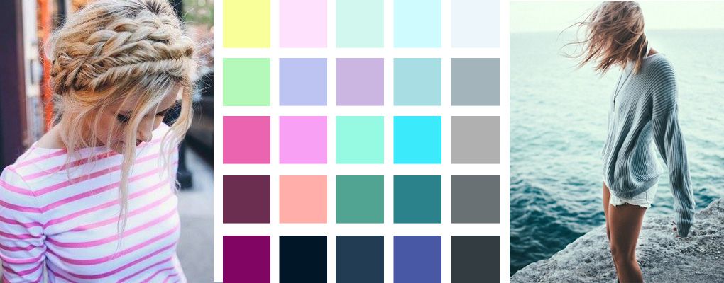 Sommertyp-Farben: Kalte Farbkarte