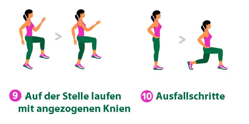 7-Minuten-Workout: Auf der Stelle laufen & Ausfallschritte 7-Minuten-Workout: Auf der Stelle laufen & Ausfallschritte
