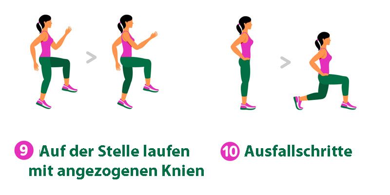 7-Minuten-Workout: Auf der Stelle laufen & Ausfallschritte