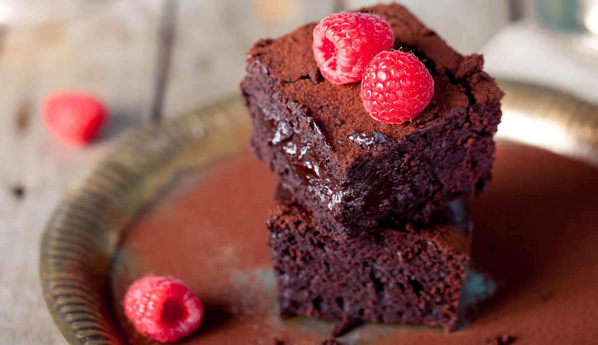 Brownies mit Himbeeren und Chili