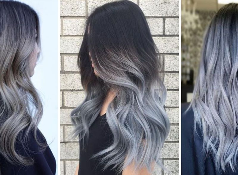 Graue Ombré Hair