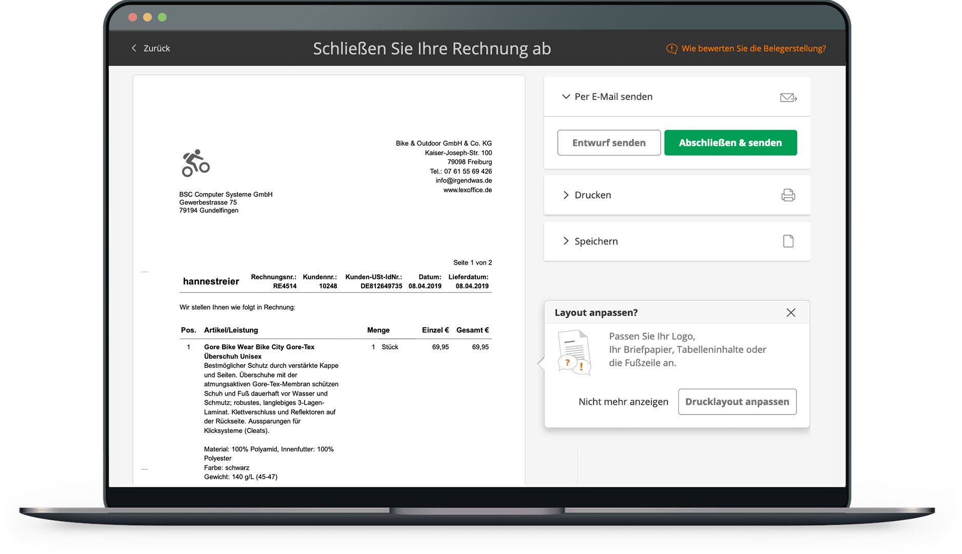 In lexoffice geht das Schreiben von Rechnungen schnell und einfach.