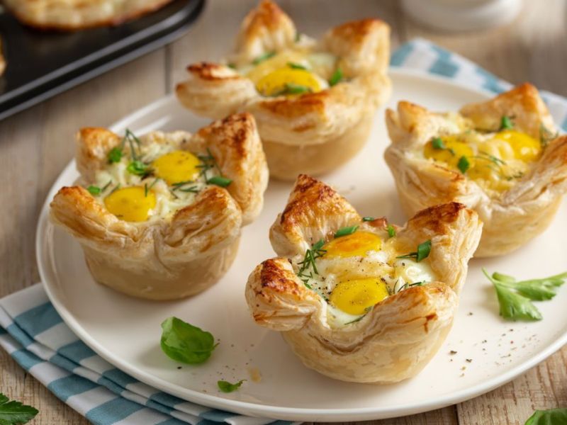 Geniales Oster-Rezept: Eier in Blätterteig-Nestern