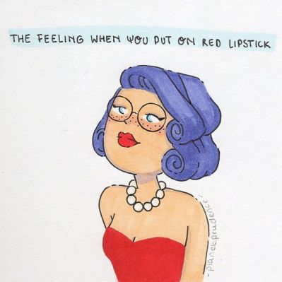 Wie es sich anfühlt, roten Lippenstift zu tragen