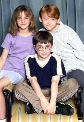 Emma Watson, Rupert Grint und Daniel Radcliffe, 2000