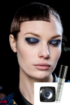 Bobbi Brown Long Wear Gel Sparkle Night Sky, 32 € & NYX Cream Shadow Aqua, 5,99 €