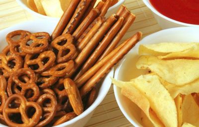 Enthalten Gluten: Salzstangen, oft auch Chips