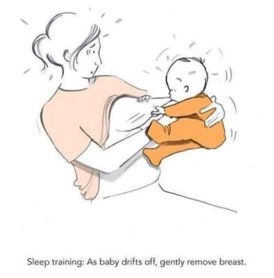 Wenn das Baby schläft, einfach vorsichtig von der Brust nehmen.