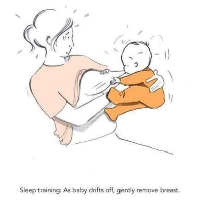Wenn das Baby schläft, einfach vorsichtig von der Brust nehmen.