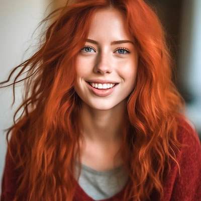 Frau rote Haare