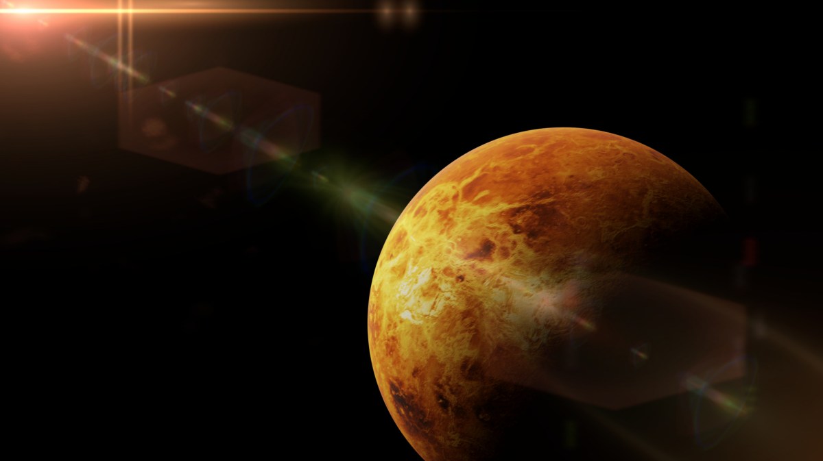 Planet Venus, der von der Sonne angestrahlt wird