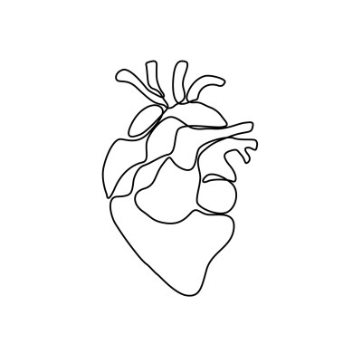 Ein Herz in Fine-Line-Art gezeichnet