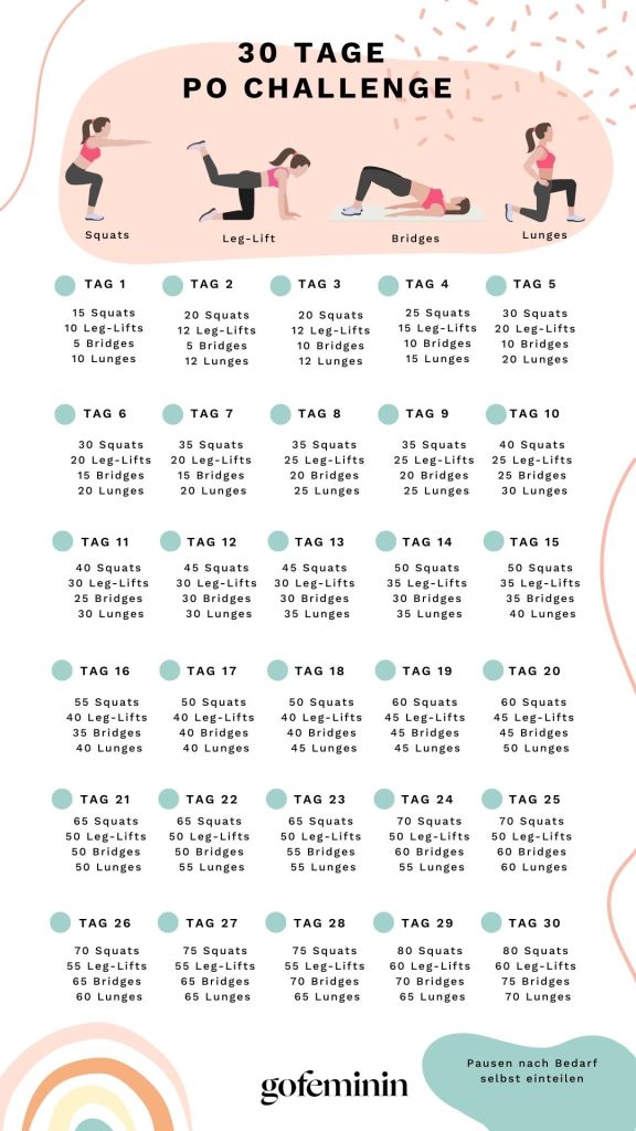 30 Tage Po Challenge zum Teilen, Speichern oder Ausdrucken.