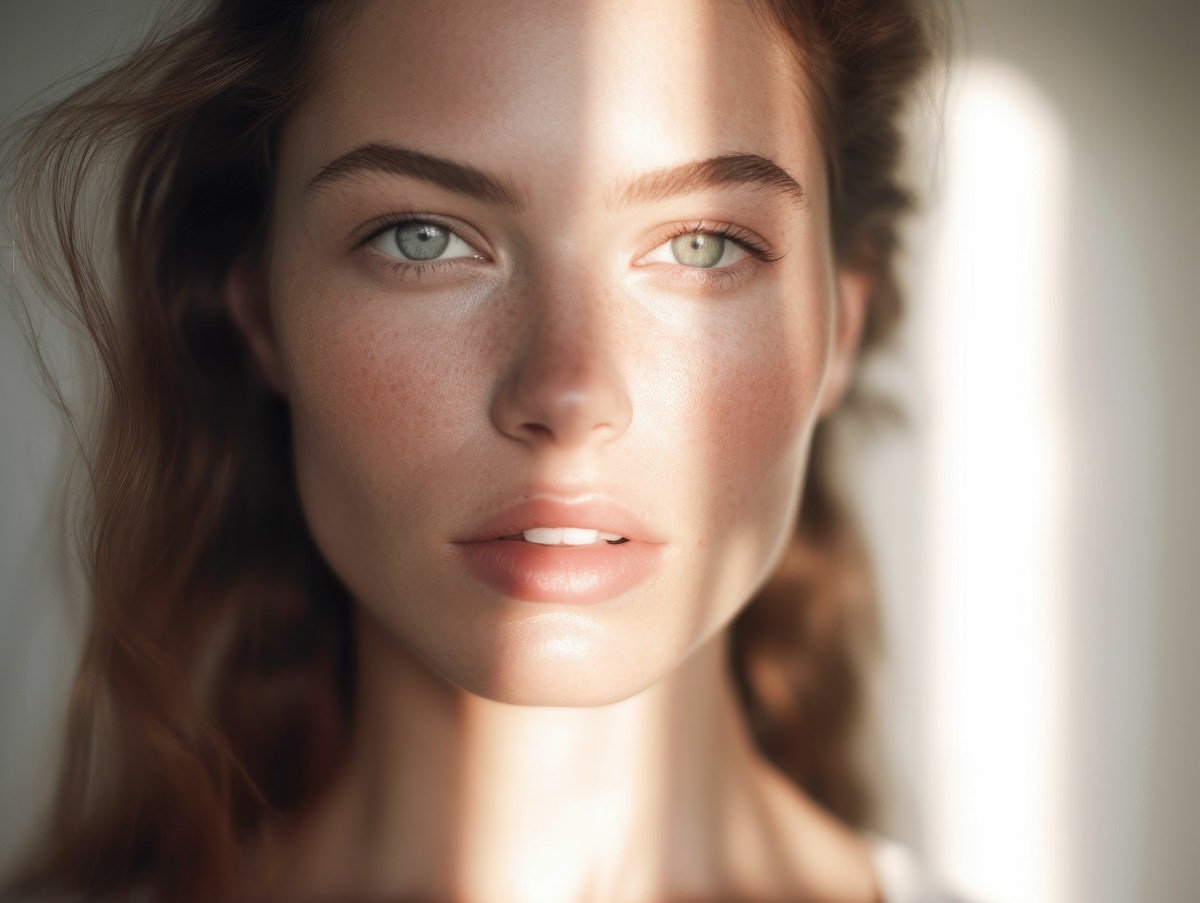 Portrait einer Frau mit Lichtreflex