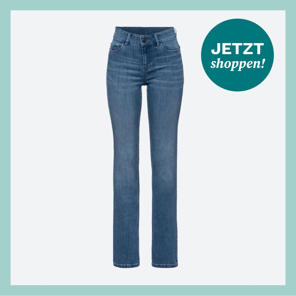 Gerade geschnittene Straight Jeans in klassischem blauen Denim