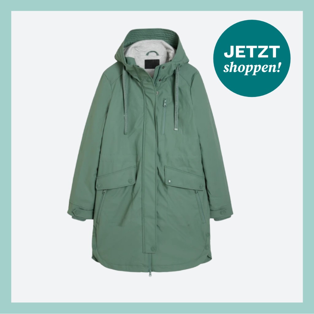 Hellgrüner Parka mit Kapuze und Tunnelzug aus der aktuellen C&A-Kollektion