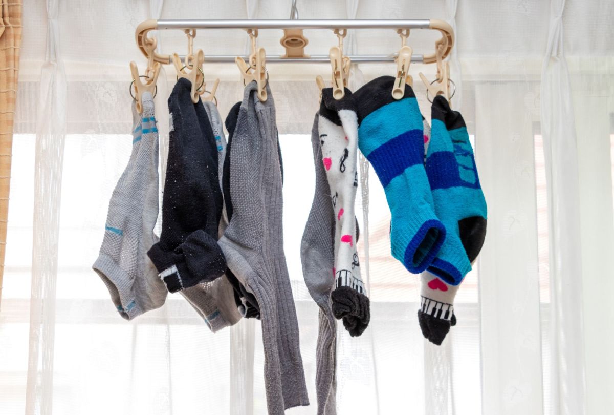 Socken auf Sockenclips