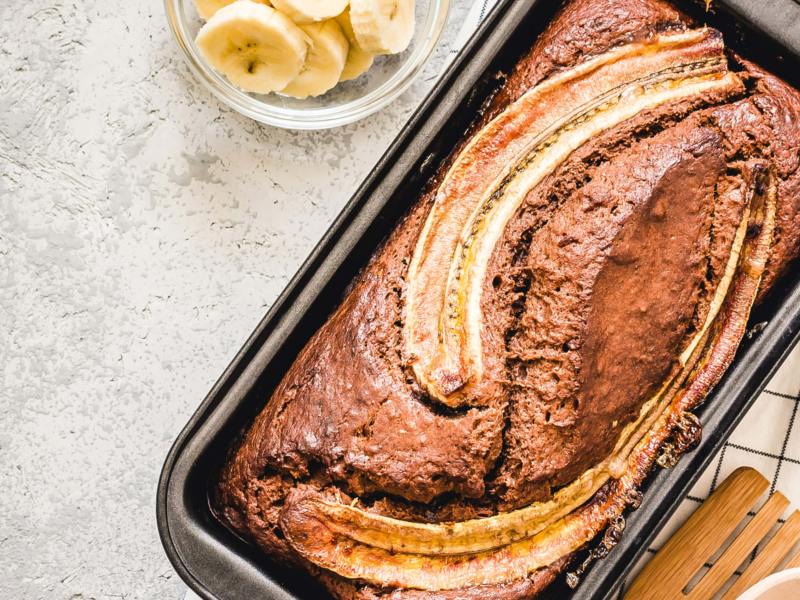 Bananenbrot in Backform ohne Mehl.