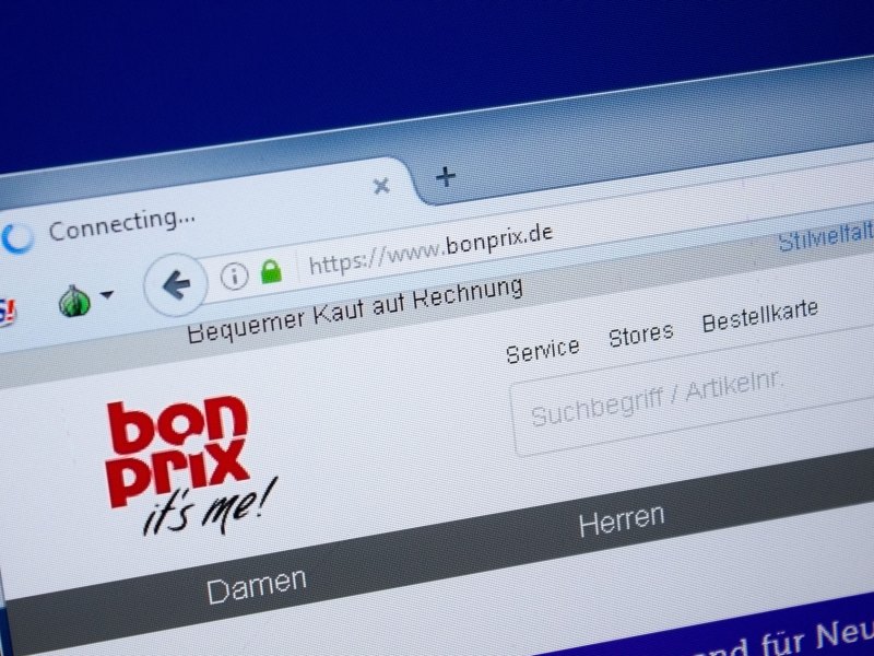Online Seite vom Mode-Händler Bonprix