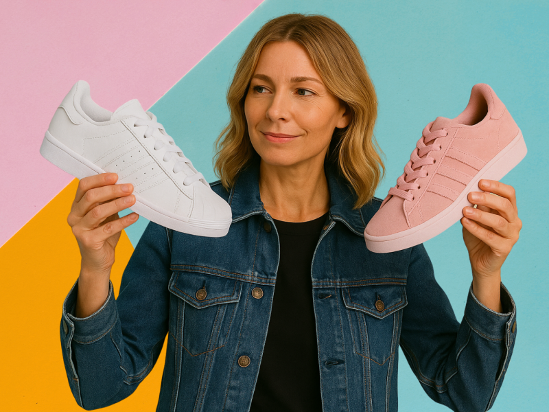 Frau mit Sneakers