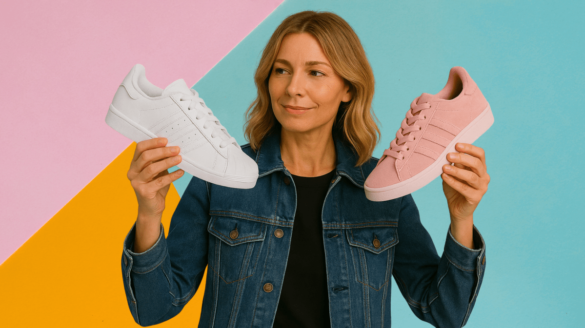 Frau mit Sneakers