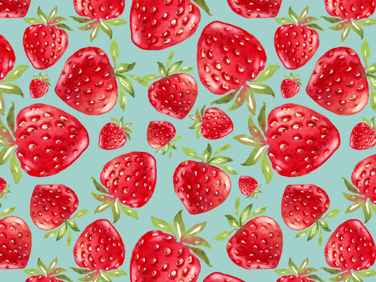 ZZeichnung mit vielen Erdbeeren