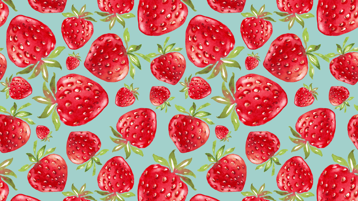 ZZeichnung mit vielen Erdbeeren